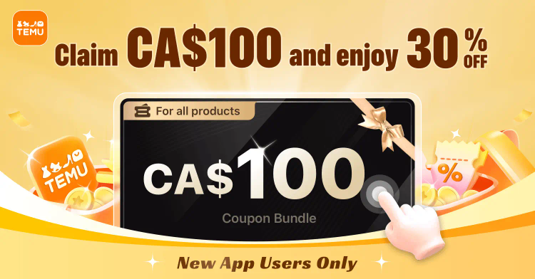 Temu CA$100 Coupon Bundle