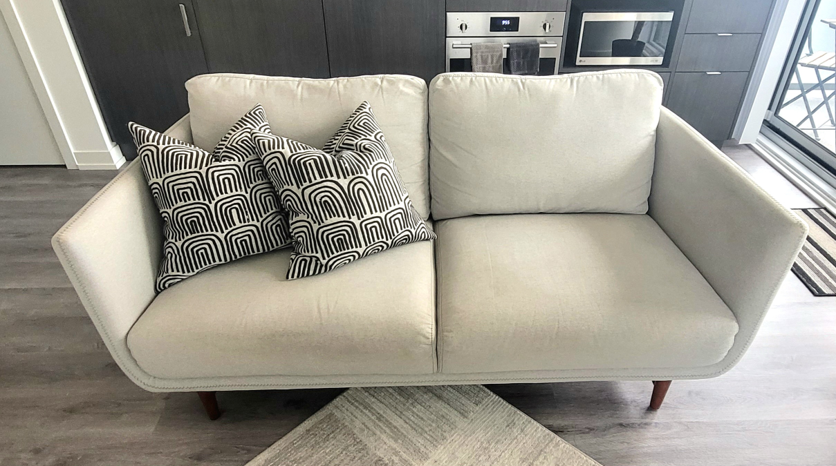 Modern Light Grey Loveseat Sofa - photo 2