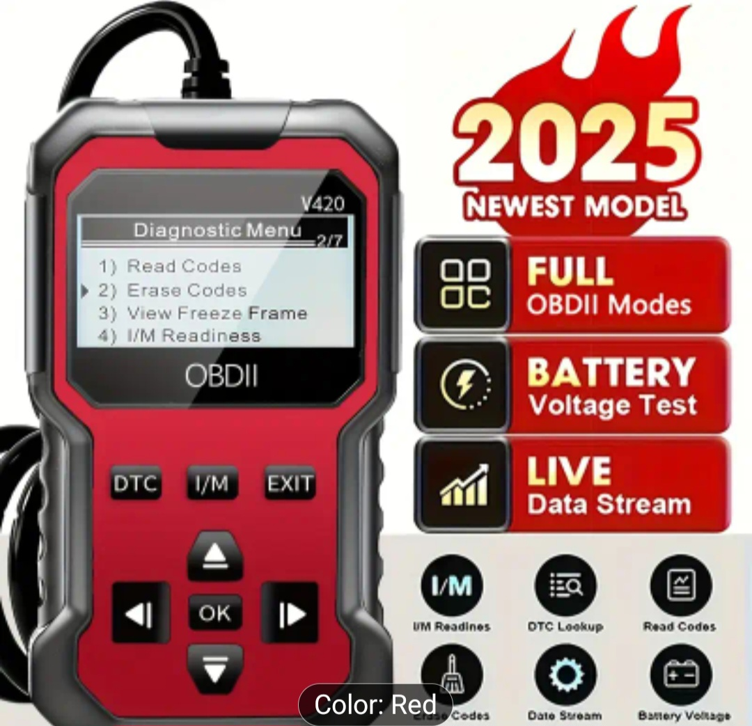 V420 OBDII Car Diagnostic Scanner - Red - photo 2