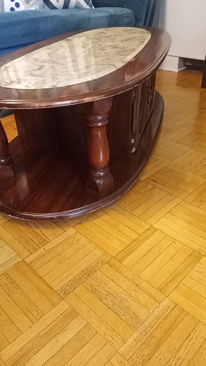 Oval Coffee Table with Marble Top - photo 2