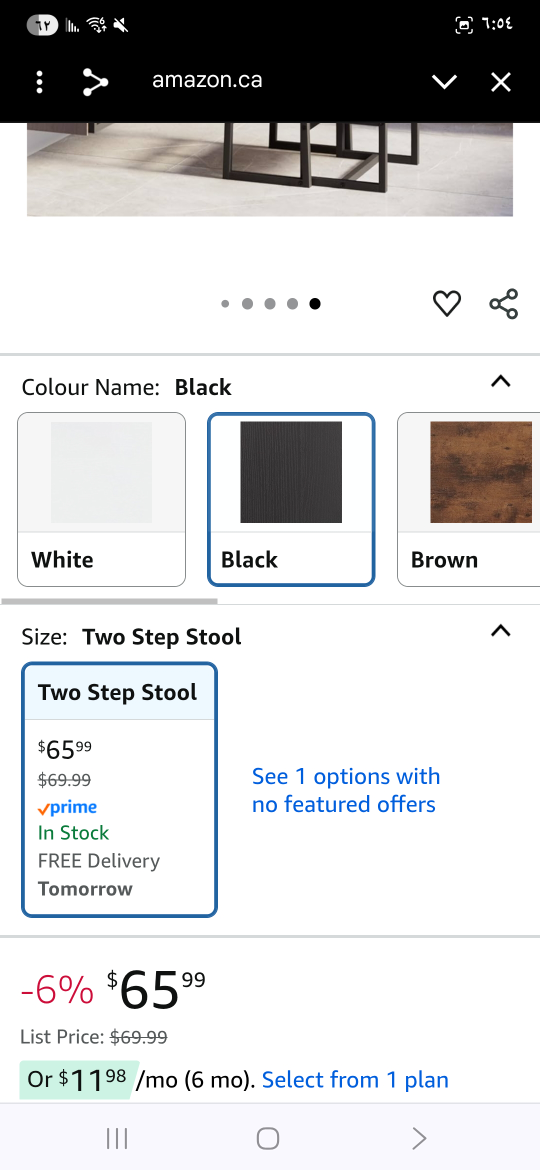 Black Two Step Stool