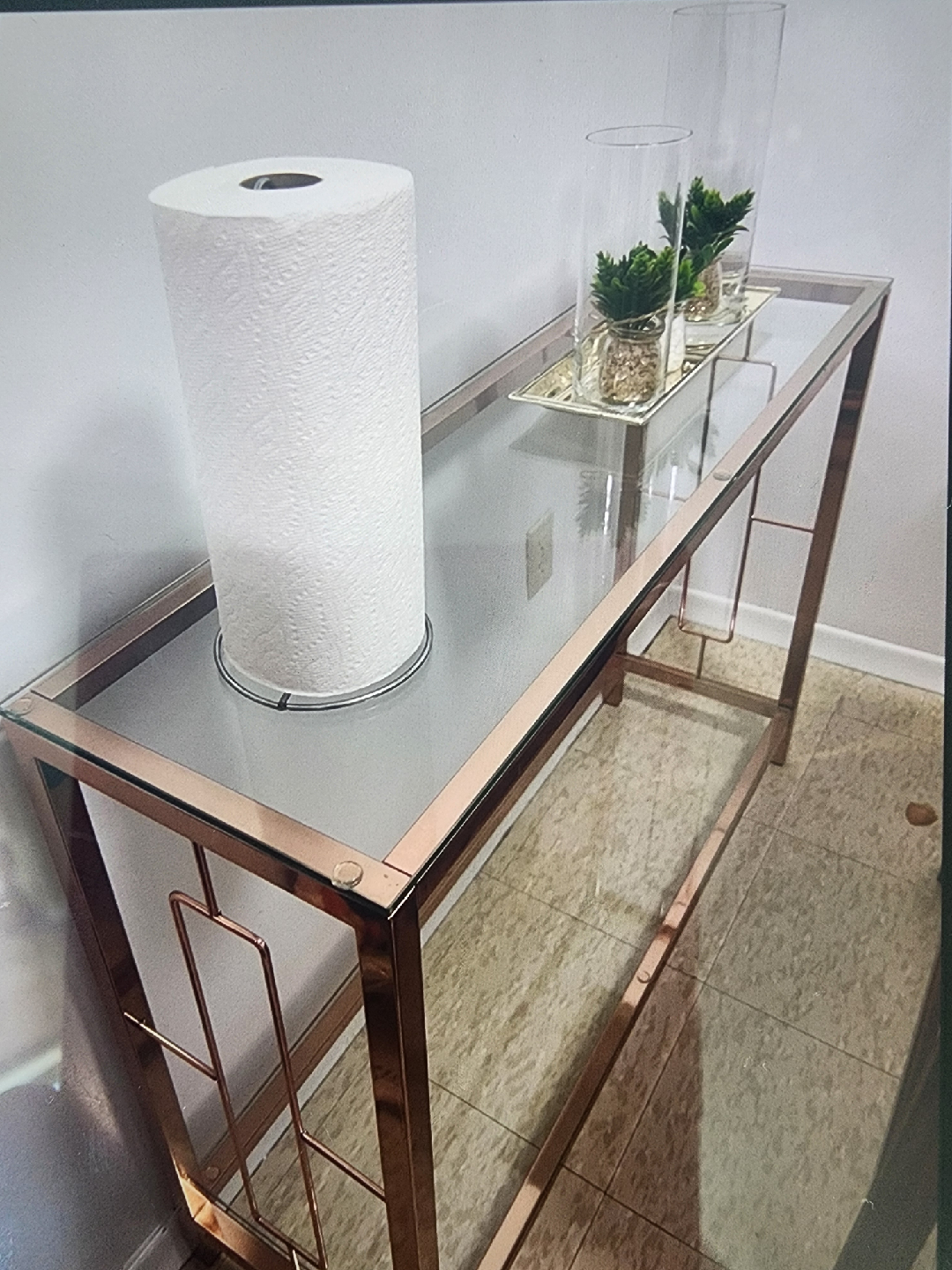 Console Table with Glass Top