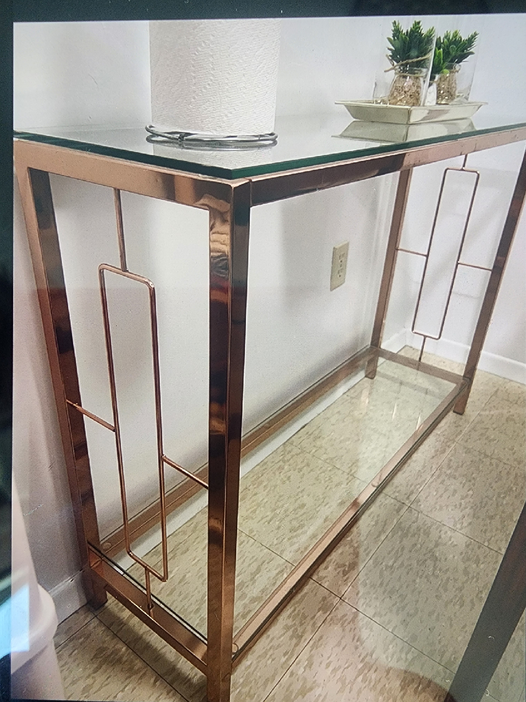Console Table with Glass Top - photo 2