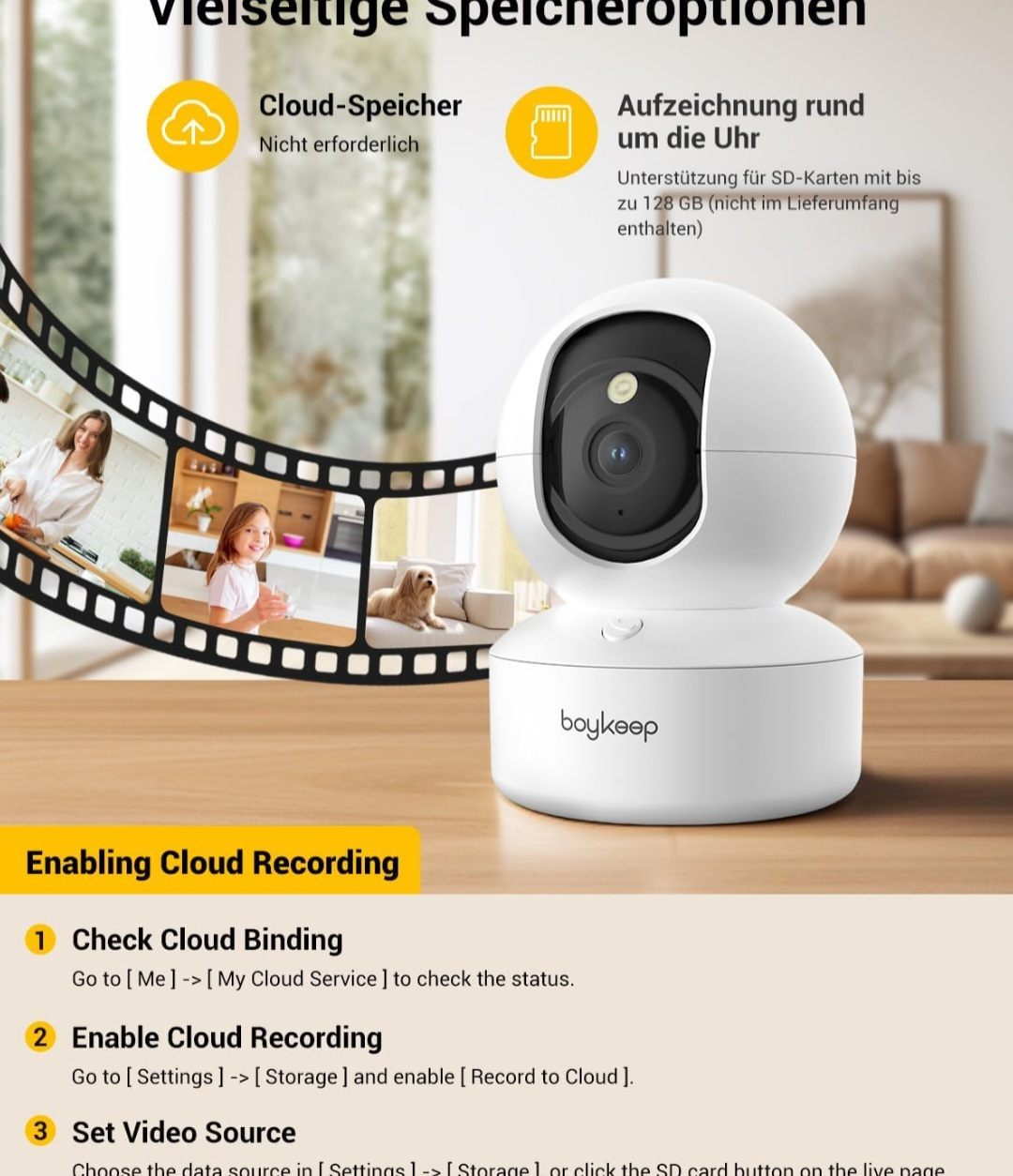 Boykeep 3MP Security Camera - White - photo 2