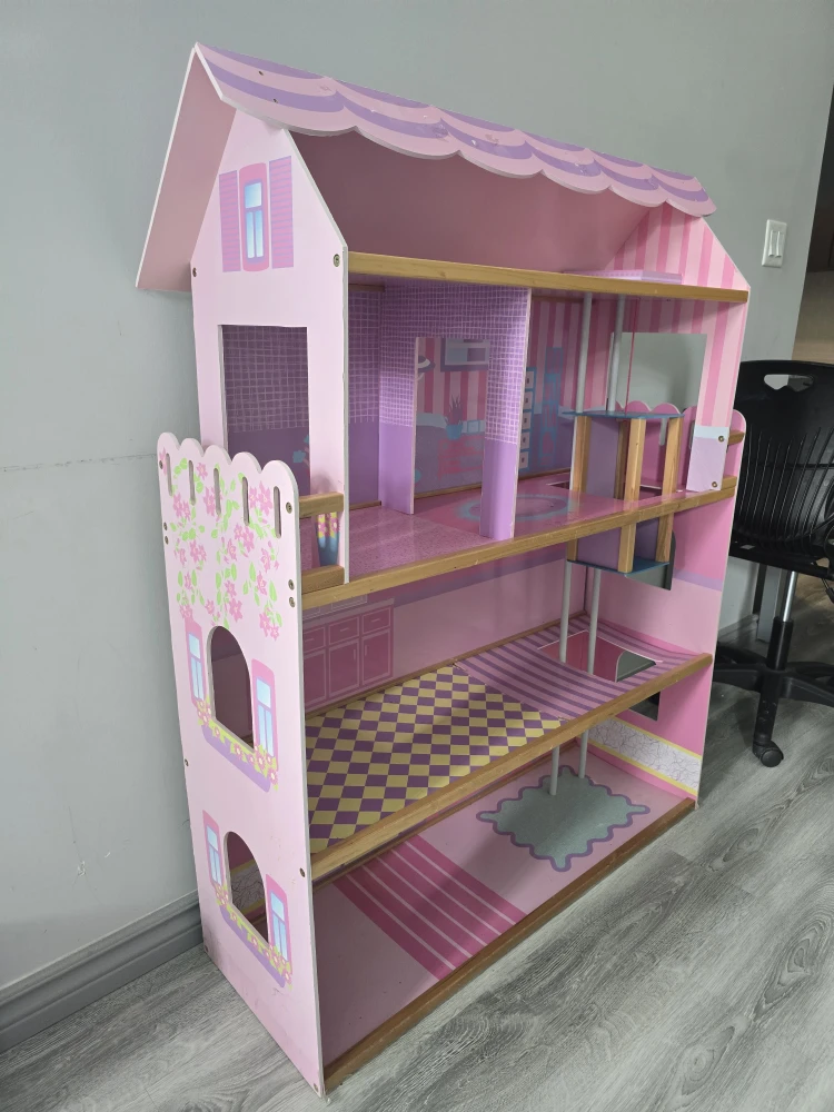 Pink Wooden Dollhouse