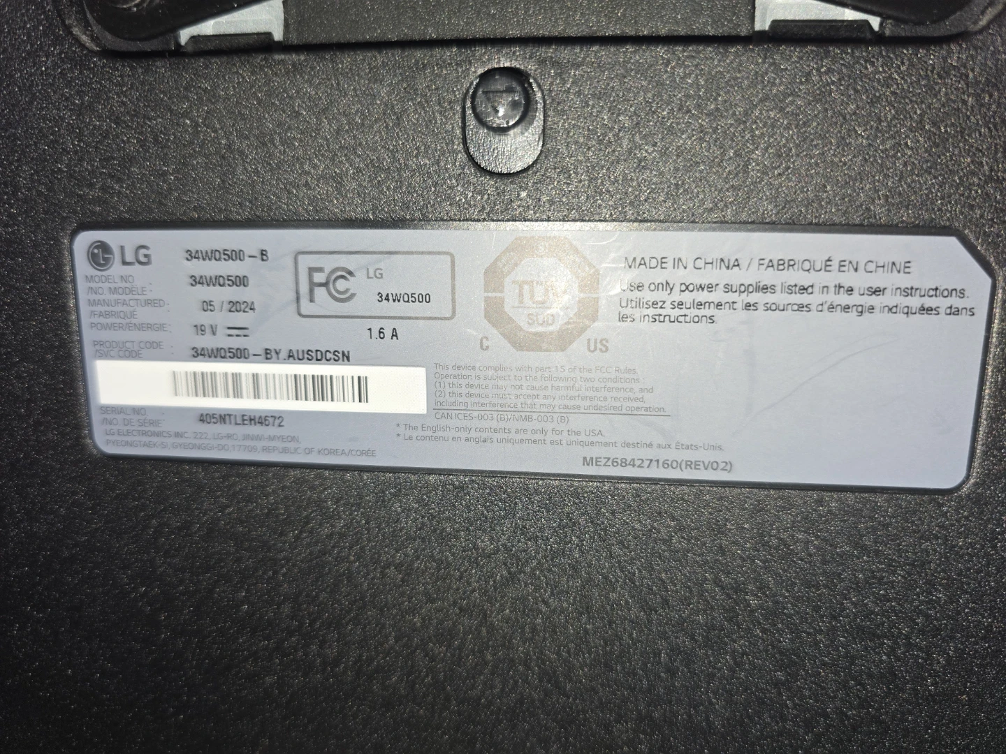 LG 34WQ500-B 34" UltraWide Monitor - Like New! - photo 5