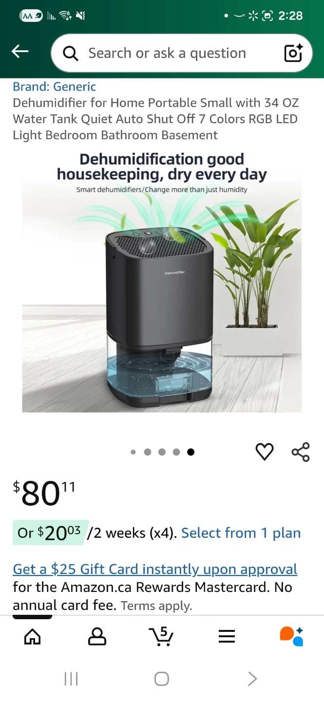 Dehumidifier for Home Portable Small - photo 2