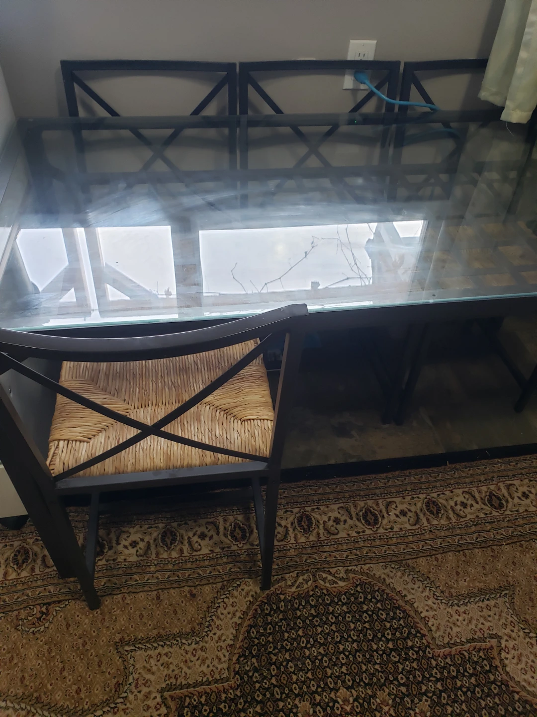 Glass top dining table with 4 chairs - photo 2
