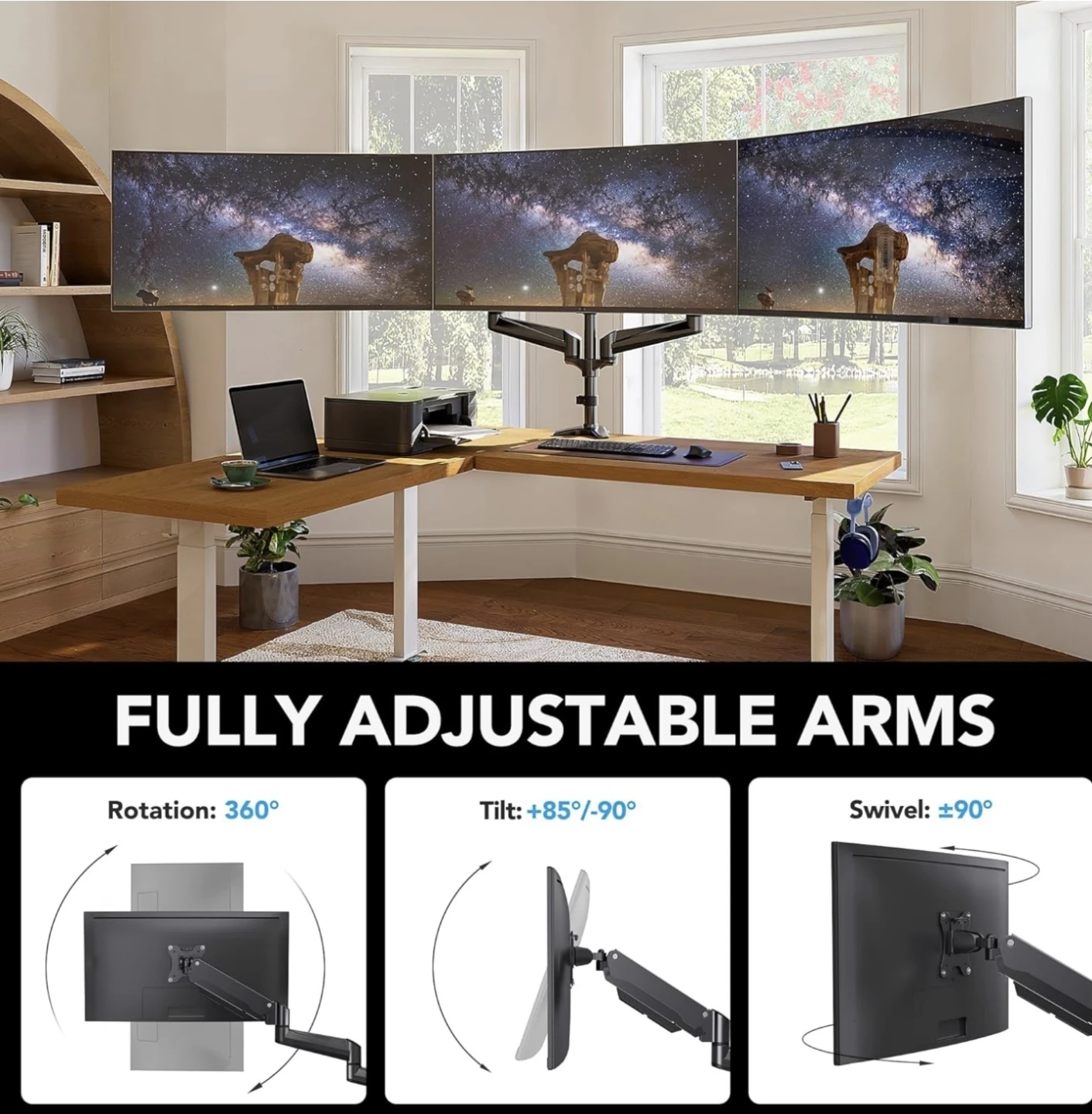 HUANUO Triple Monitor Mount - HNTS3 - photo 3