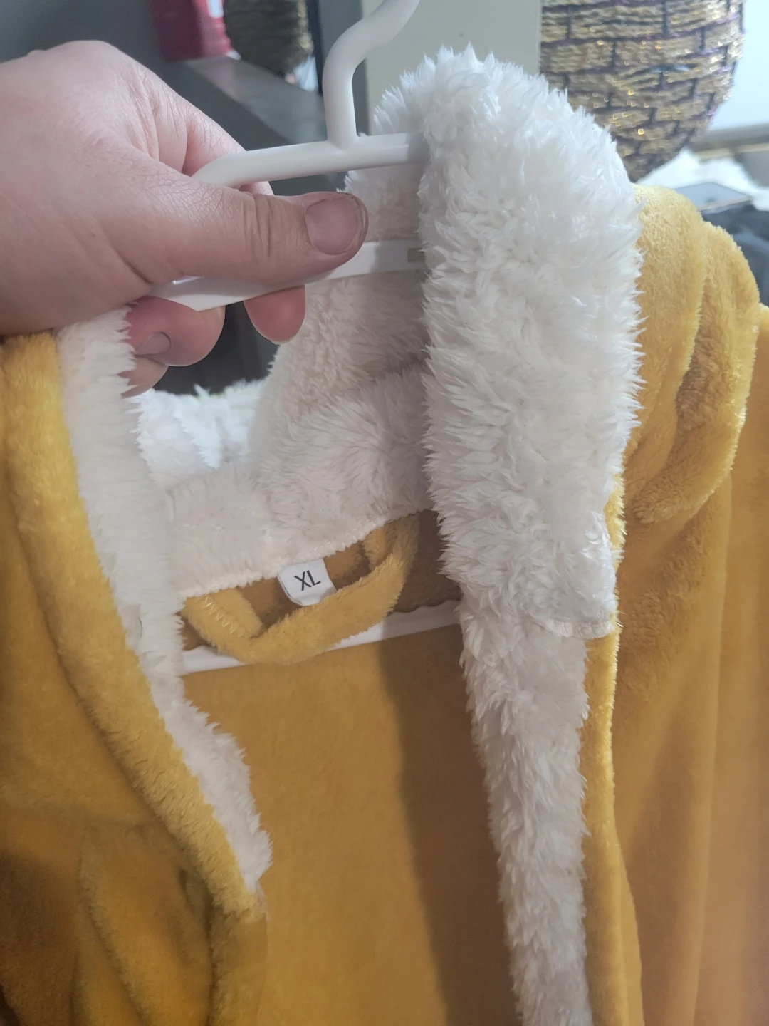 Yellow Sherpa Lined Robe - Size XL - photo 3