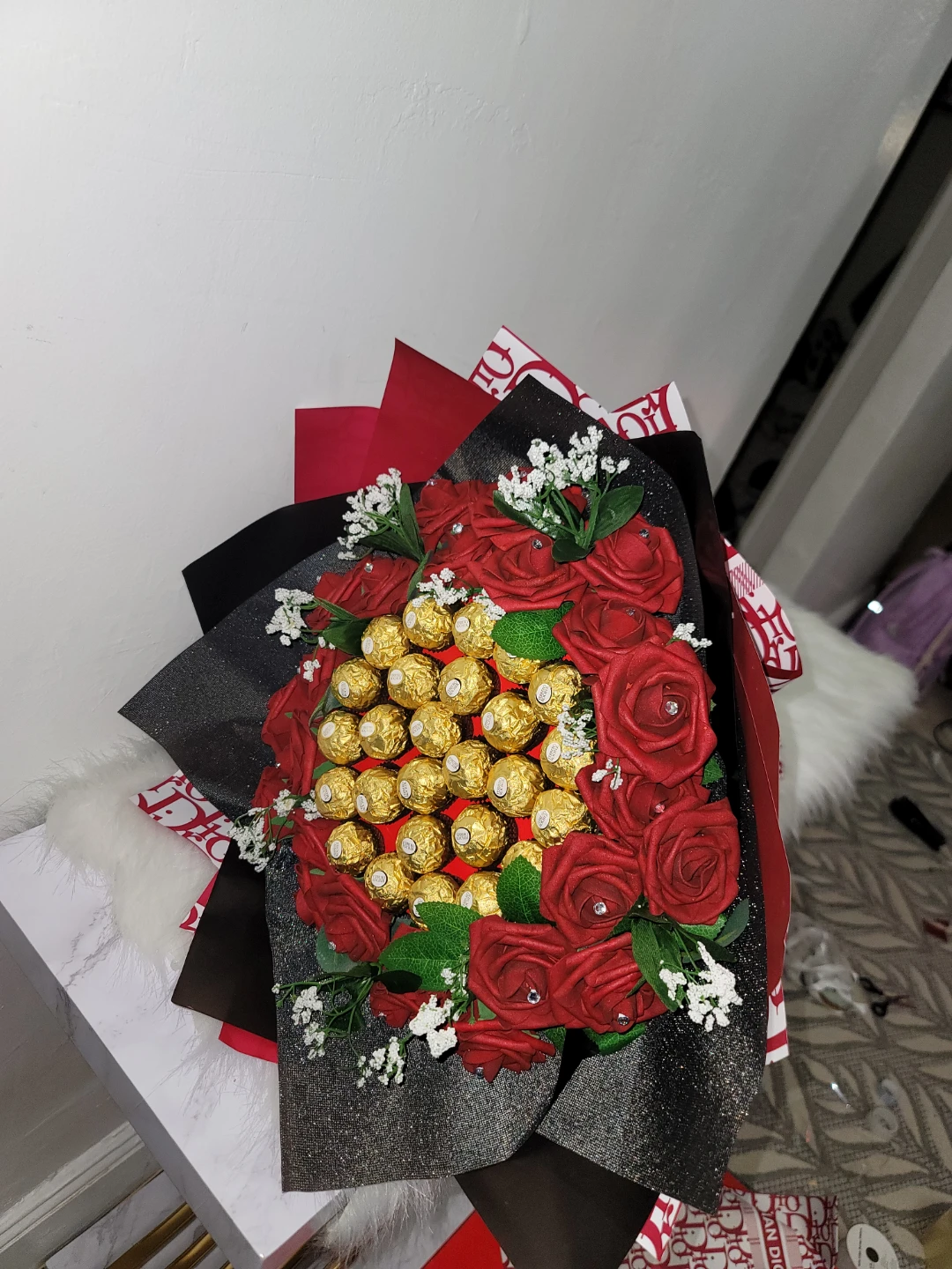 Ferrero Rocher Chocolate and Red Rose Bouquet - photo 5
