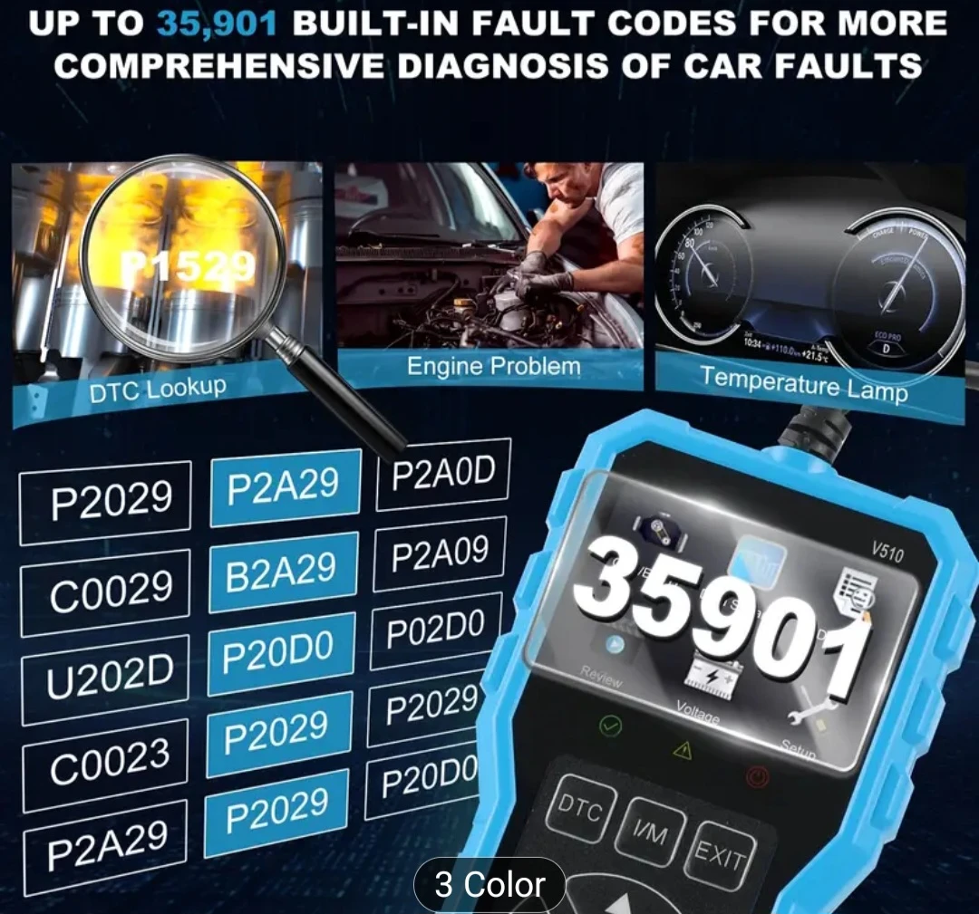 V510 OBDII Car Diagnostic Scanner Tool