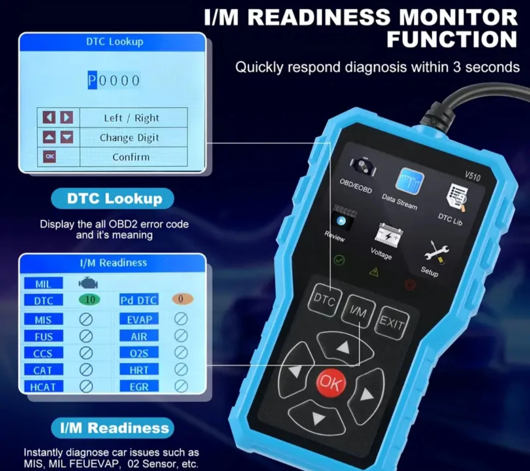 V510 OBDII Car Diagnostic Scanner Tool - photo 4