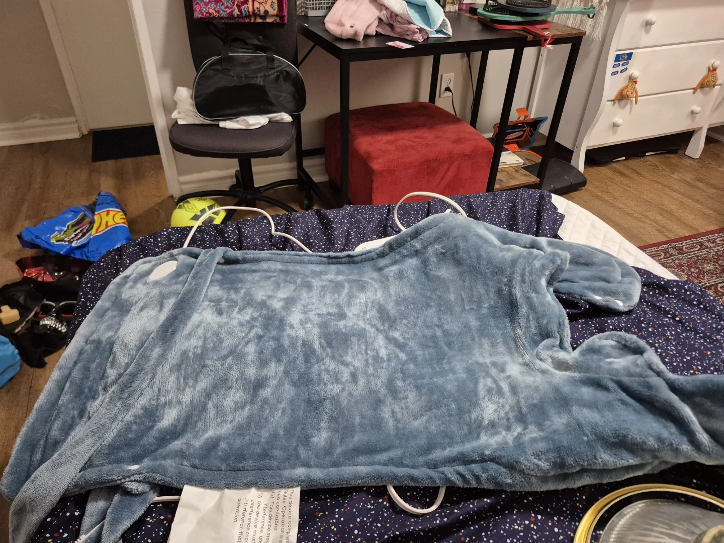 Blue Heated Throw Blanket