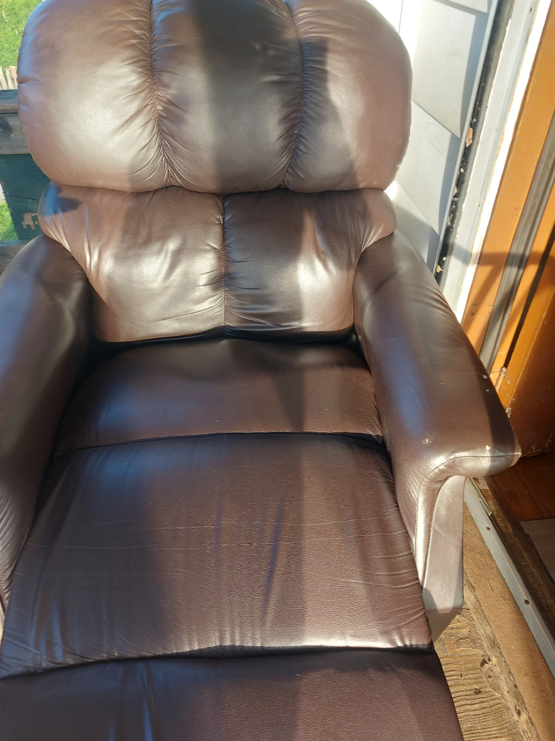 Brown Faux Leather Recliner Chair