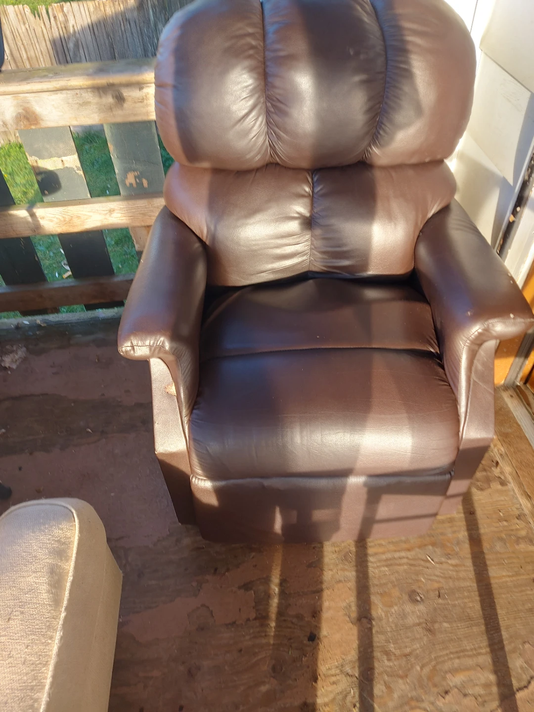Brown Faux Leather Recliner Chair - photo 2