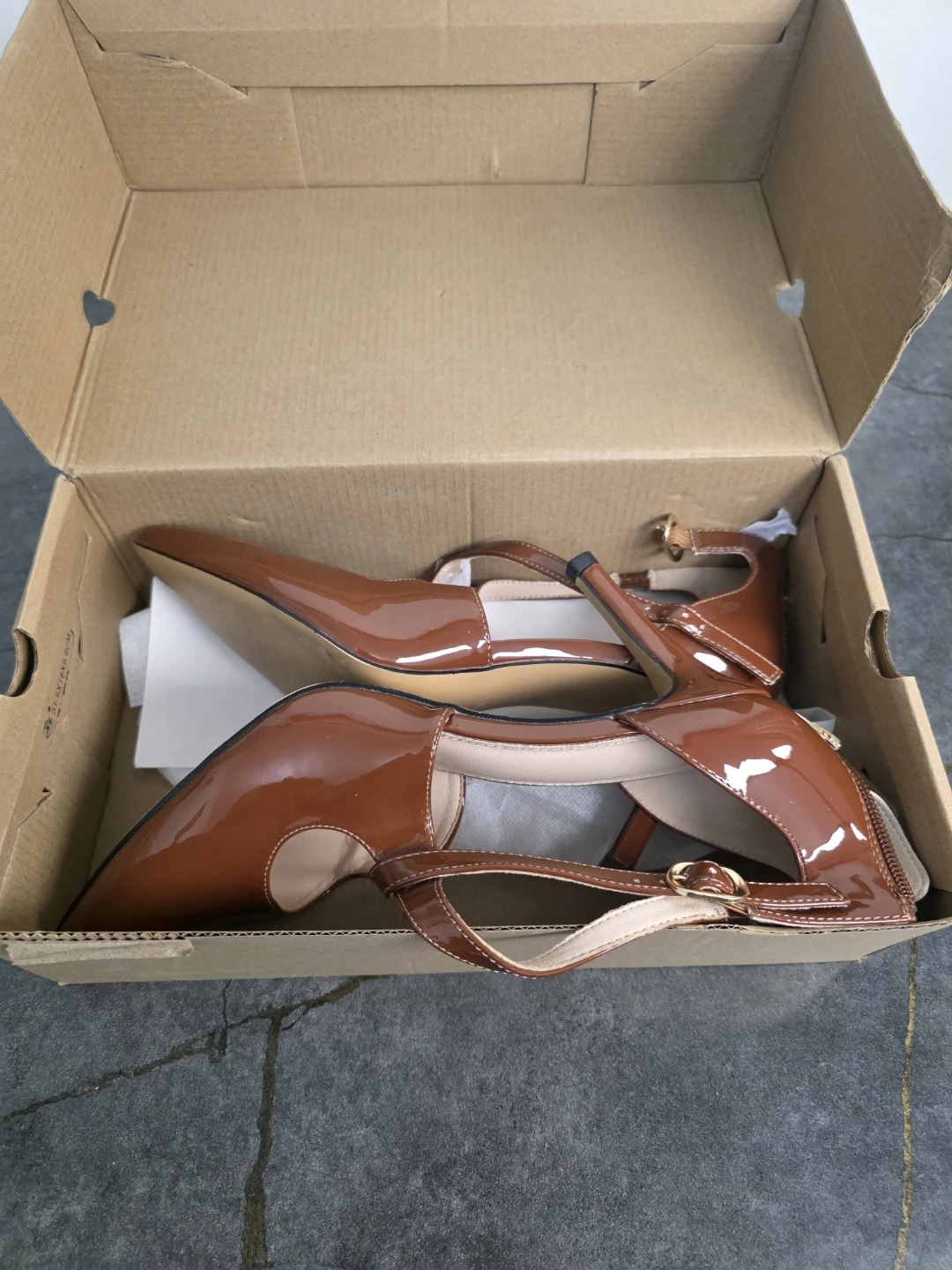 Brown Patent Heels Size 9.5