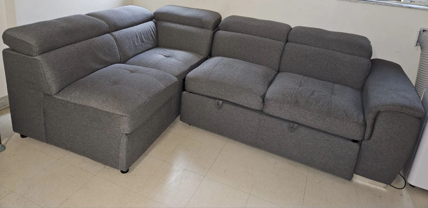 Grey Sectional Sofa with Storage