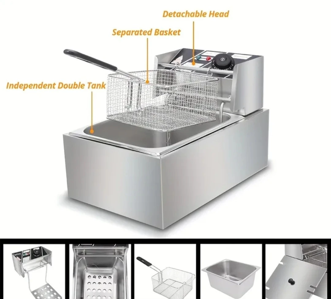 Commercial Deep Fryer 6L Stainless Steel - photo 2