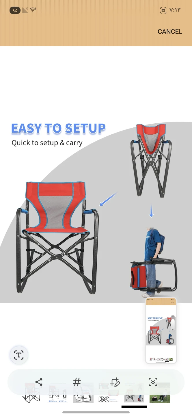 Red Foldable Rocking Director Chair - photo 2