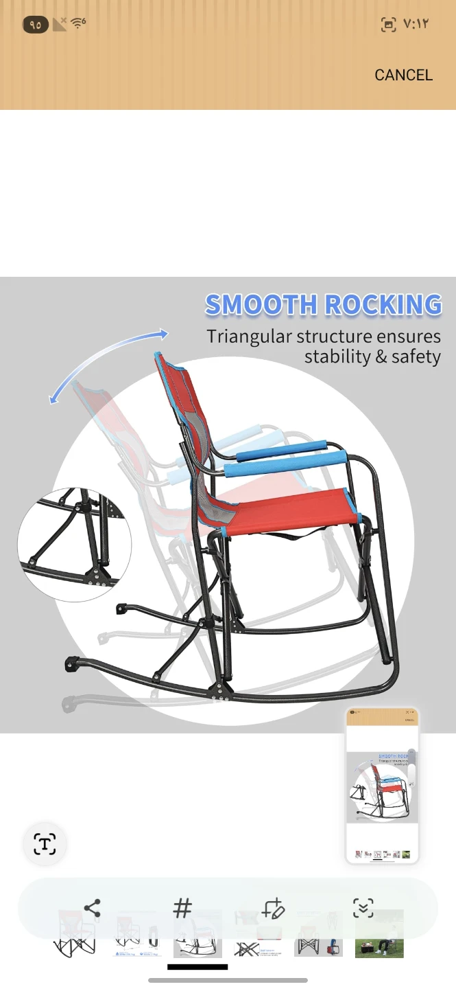 Red Foldable Rocking Director Chair - photo 4