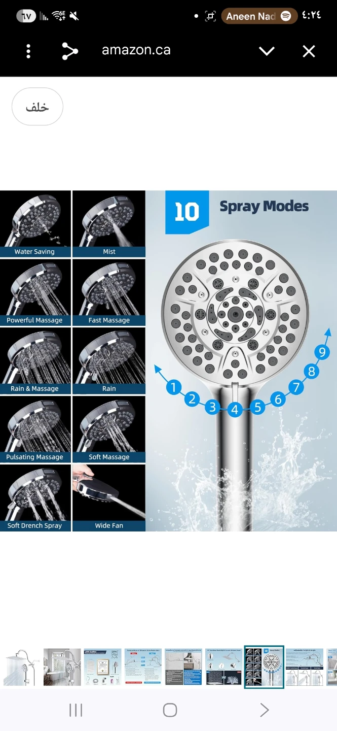 Chrome Dual Shower Head System with 10 Spray Modes - photo 2