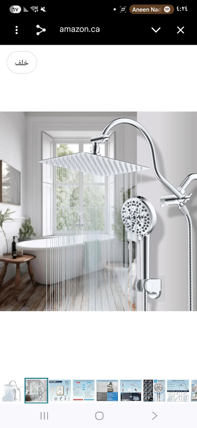 Chrome Dual Shower Head System with 10 Spray Modes - photo 3