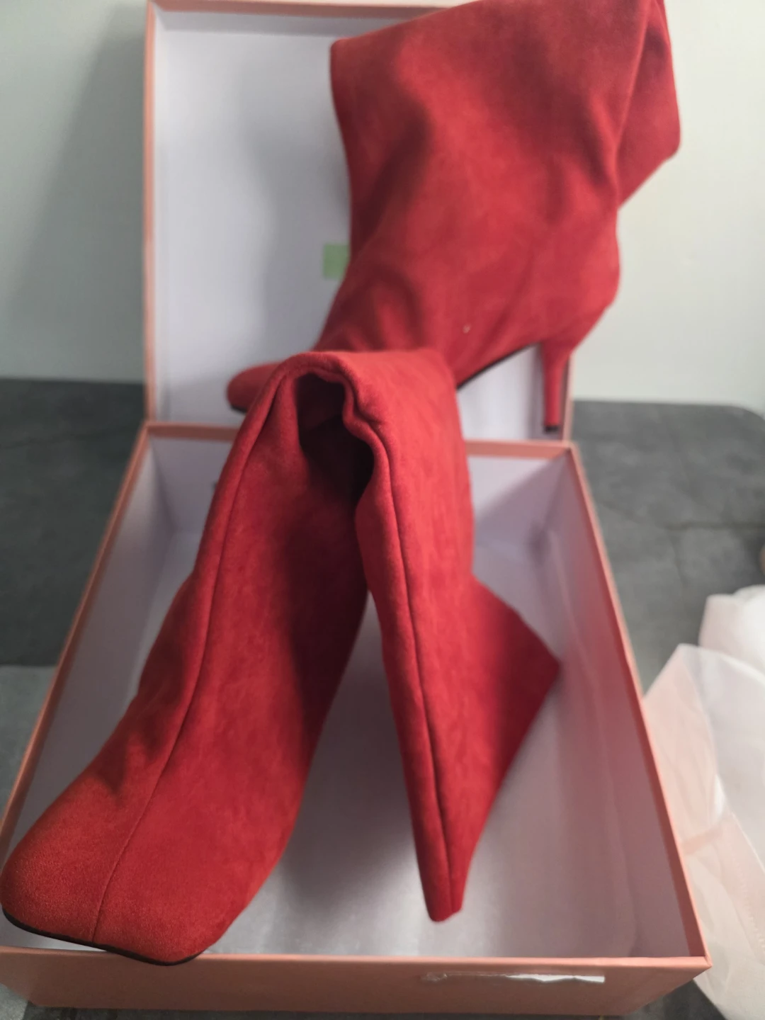 Voz Tolls Red Suede Knee-High Boots - Size 39 - photo 3