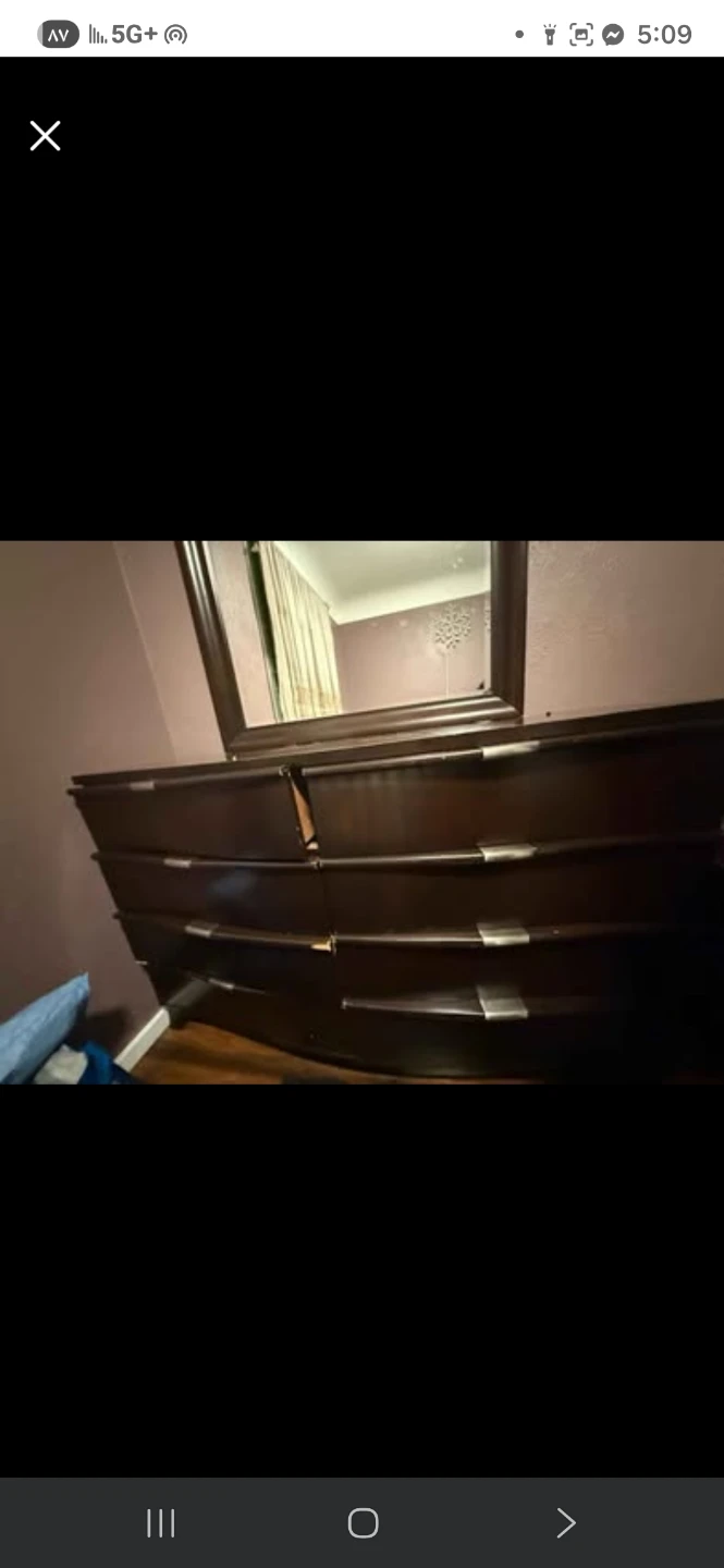 Dark Brown Dresser with Mirror