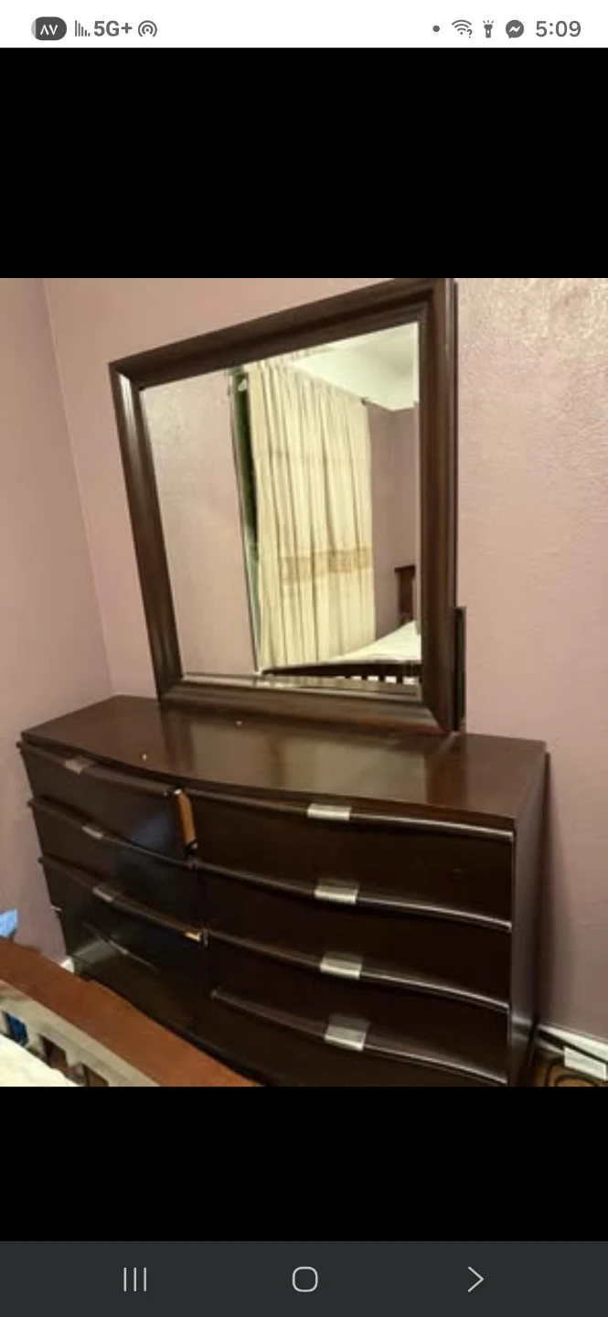 Dark Brown Dresser with Mirror - photo 2