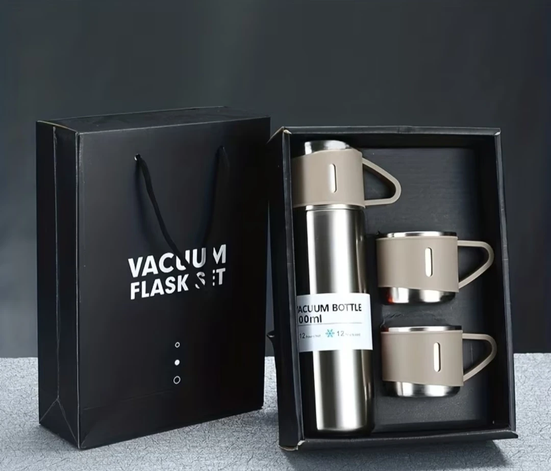 16.90z Stainless Steel Insulated Vacuum Flask Set - Travel Mug