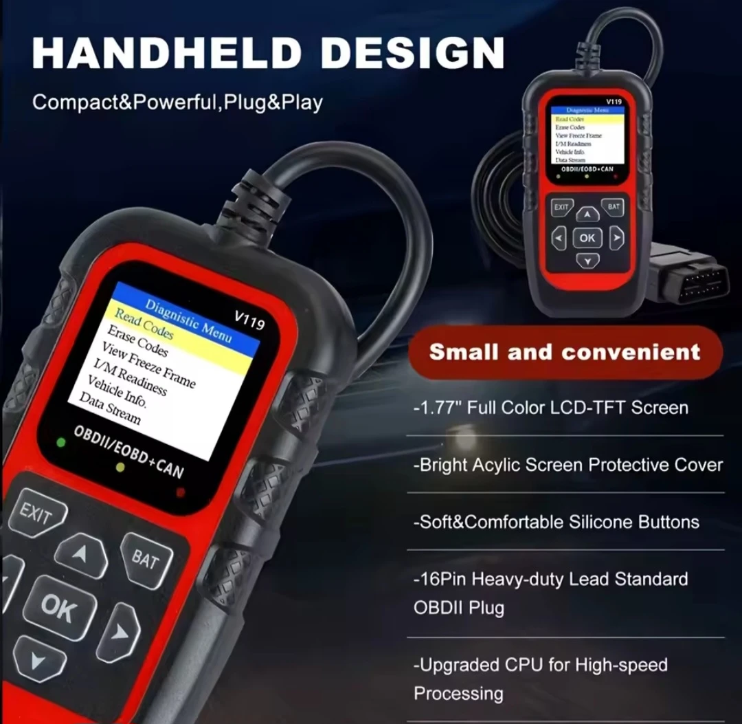 V119 OBDII/EOBD+CAN Diagnostic Scan Tool - photo 2
