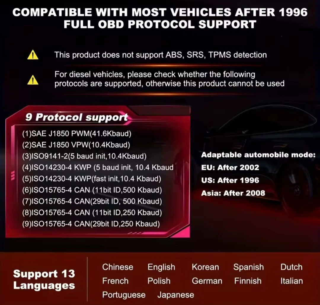 V119 OBDII/EOBD+CAN Diagnostic Scan Tool - photo 4
