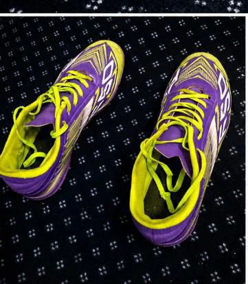 Purple and Lime Green Soccer Cleats - photo 2