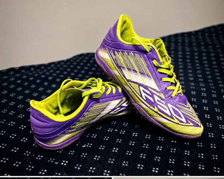 Purple and Lime Green Soccer Cleats - photo 3