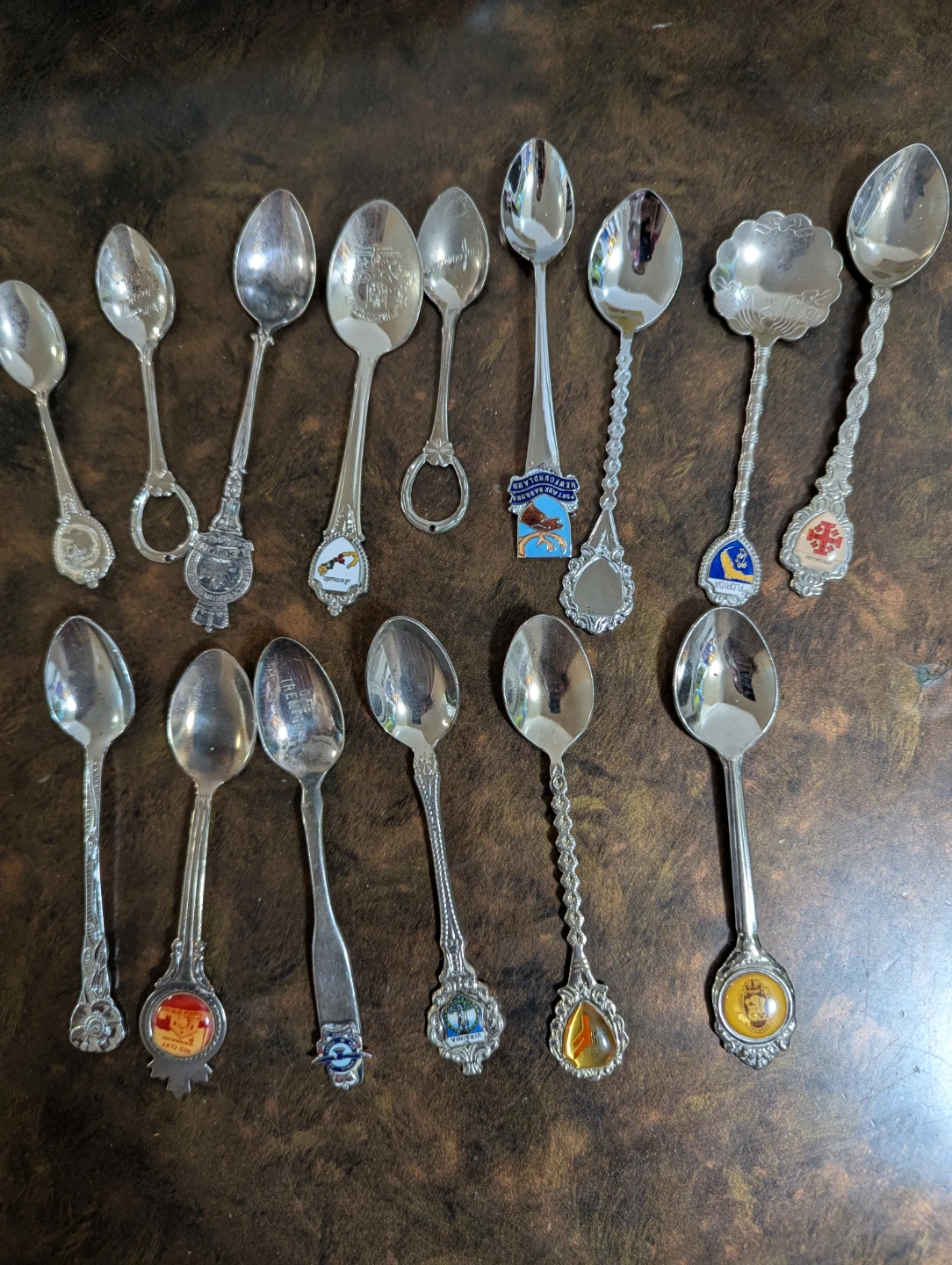 Collection of 14 Decorative Souvenir Spoons