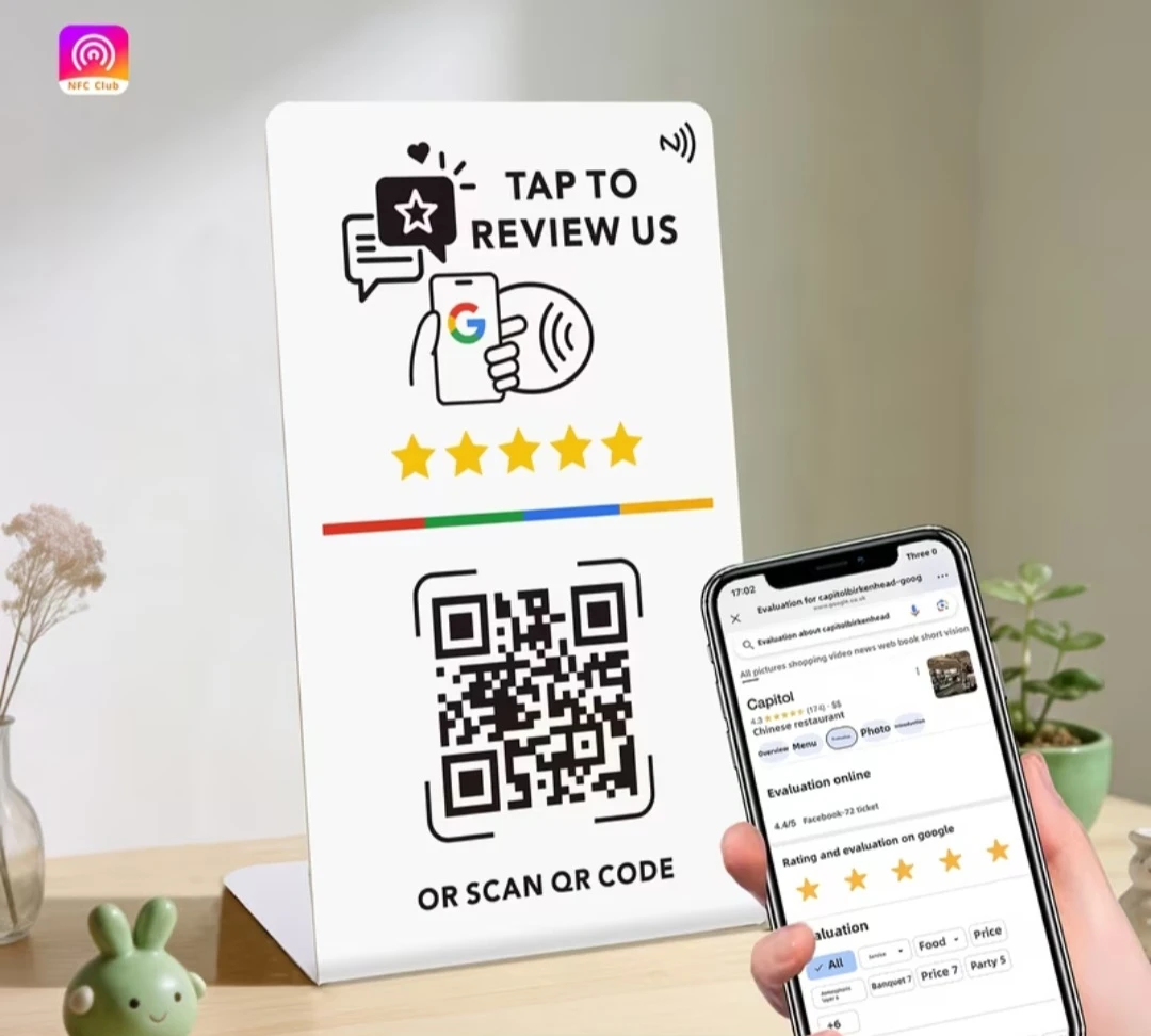 Business Social Media & Review QR Code Stand