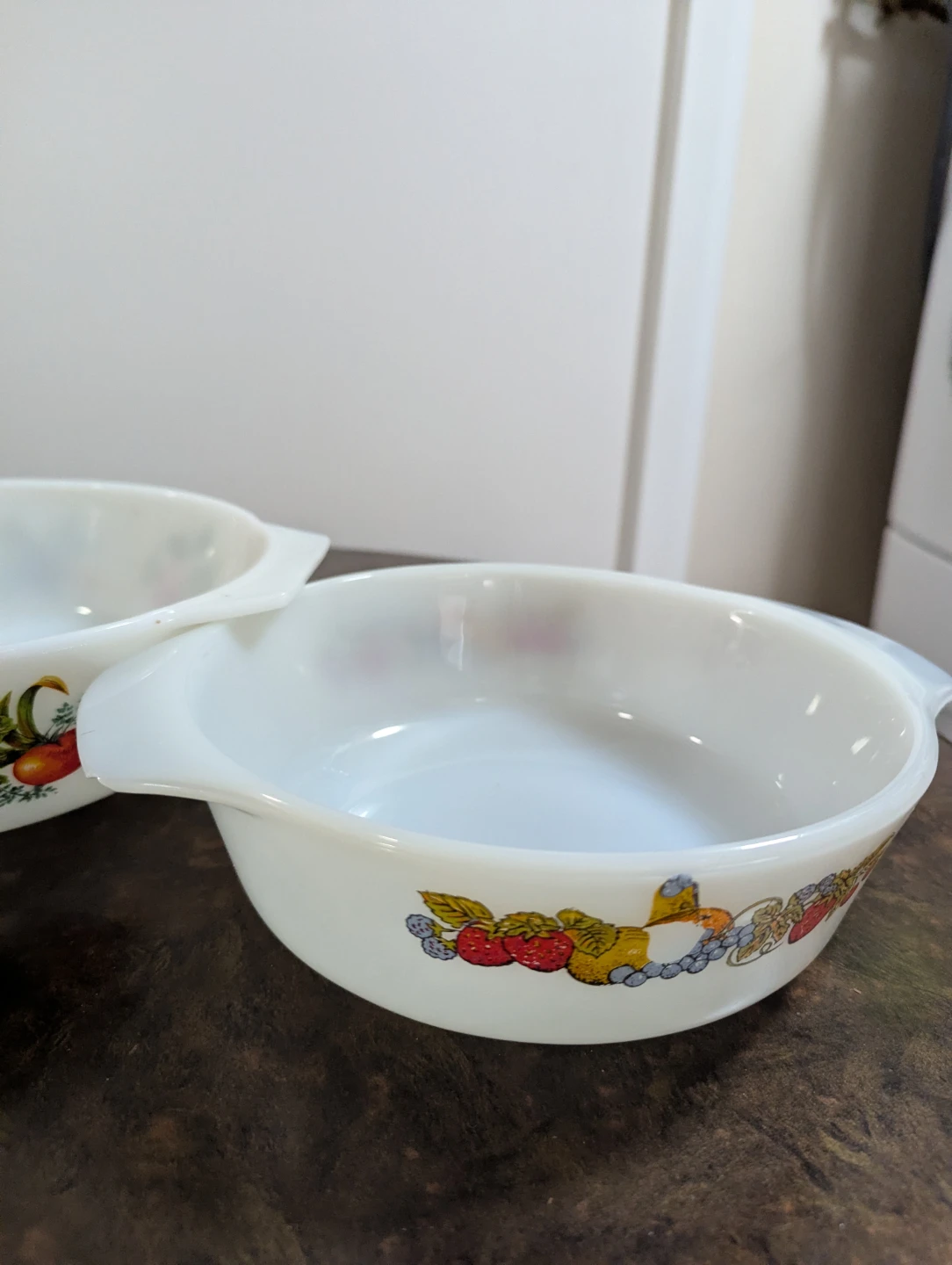 Pyrex Oval Casserole Dish with Vegetable Pattern - Set of 2