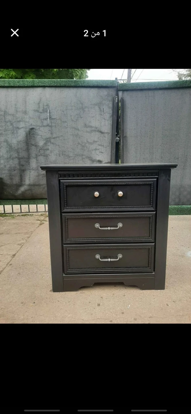 Black 3-Drawer Nightstand