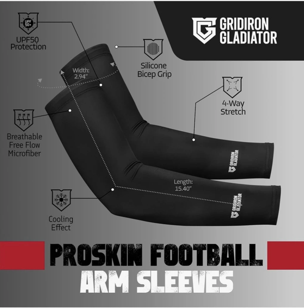 Gridiron Gladiator ProSkin Football Arm Sleeves - OSFM - photo 2