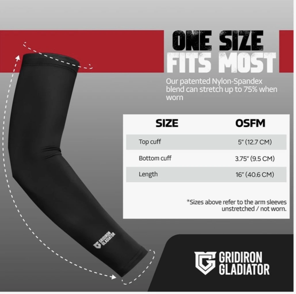 Gridiron Gladiator ProSkin Football Arm Sleeves - OSFM - photo 3
