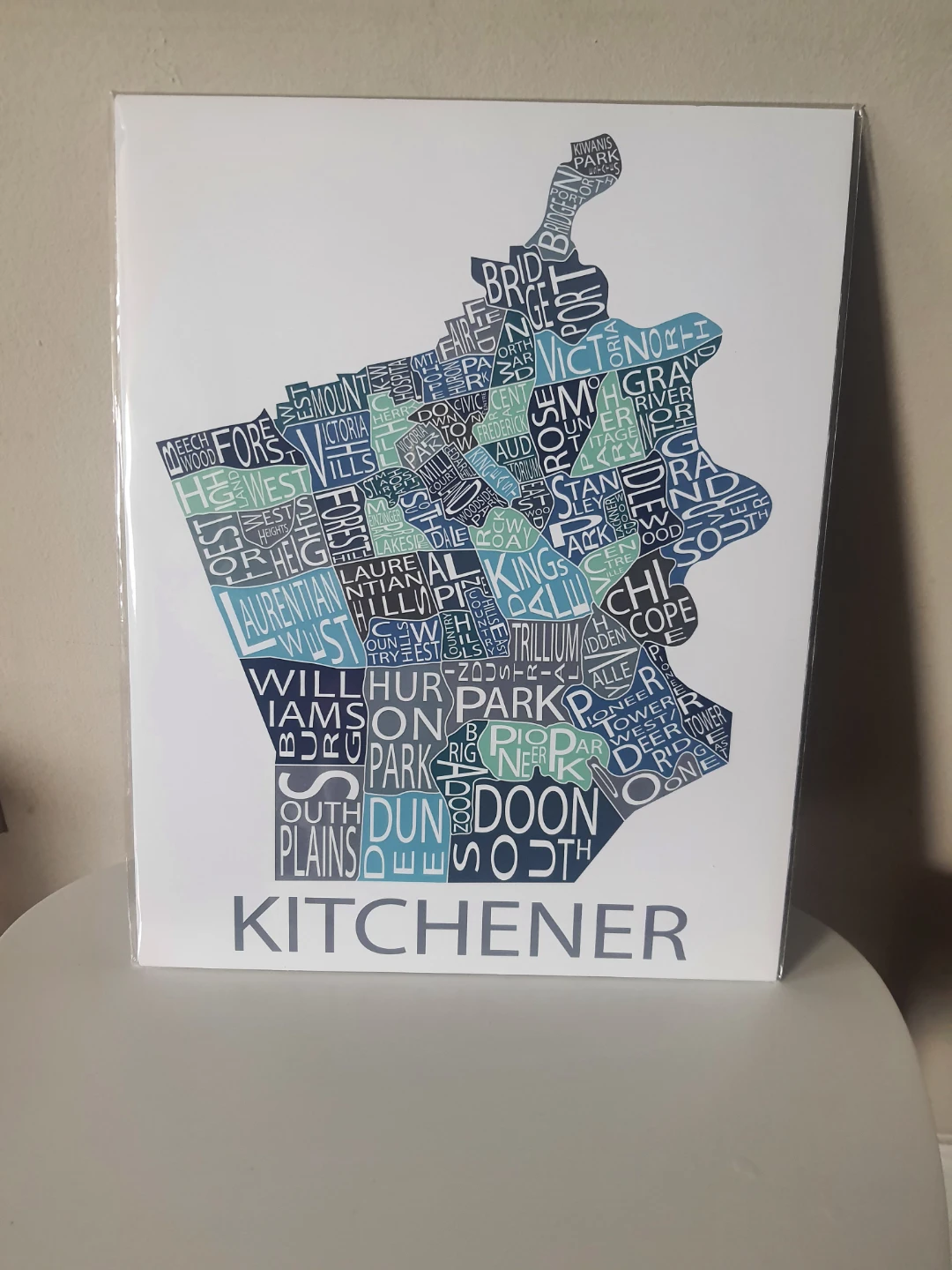 Kitchener Neighbourhood Map Art Print