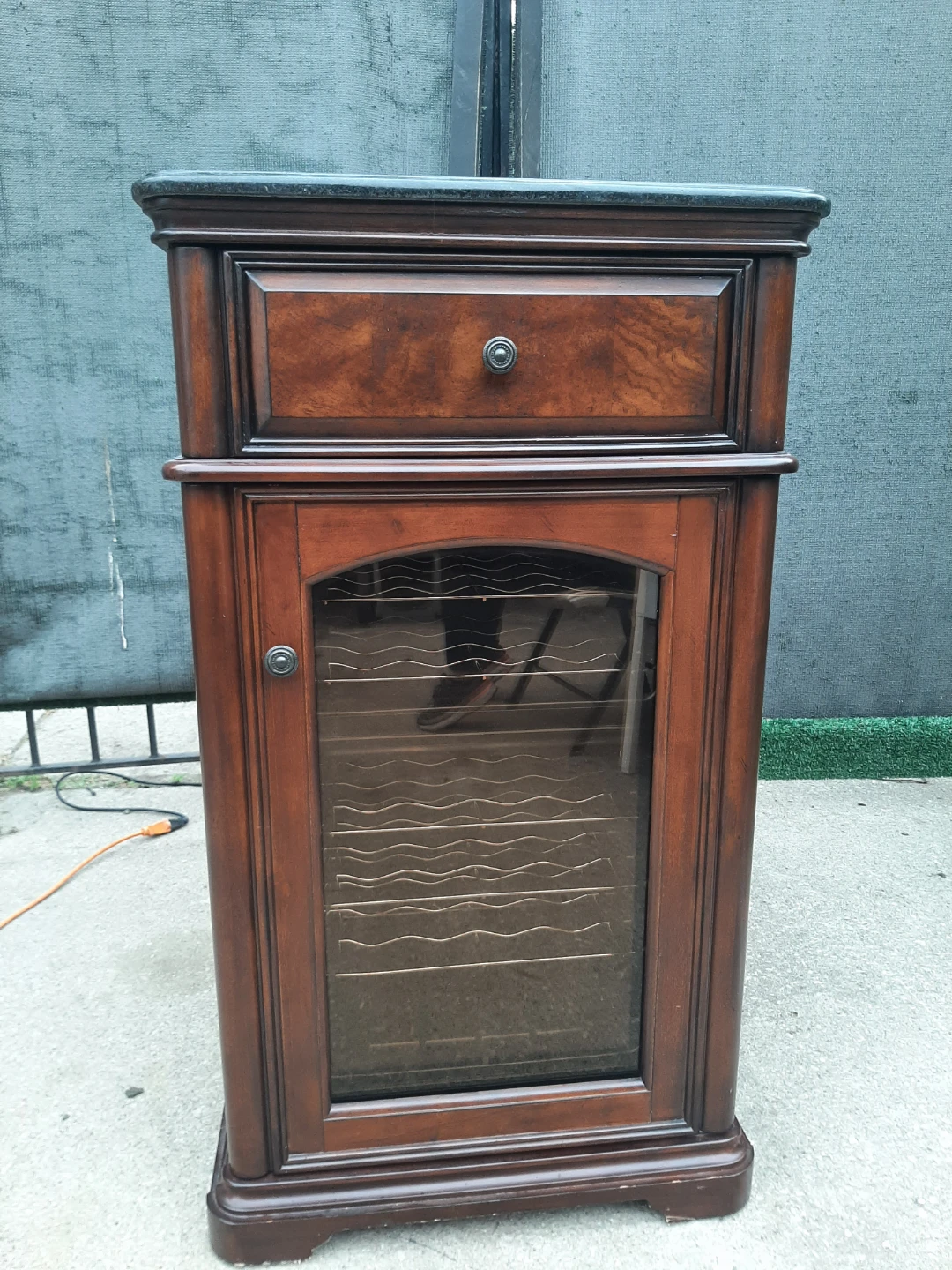 Wooden Wine Fridge with Drawer