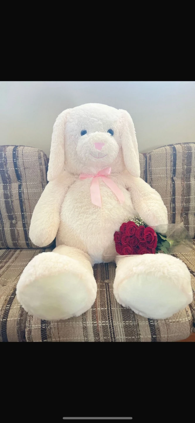 Giant white bunny plush toy