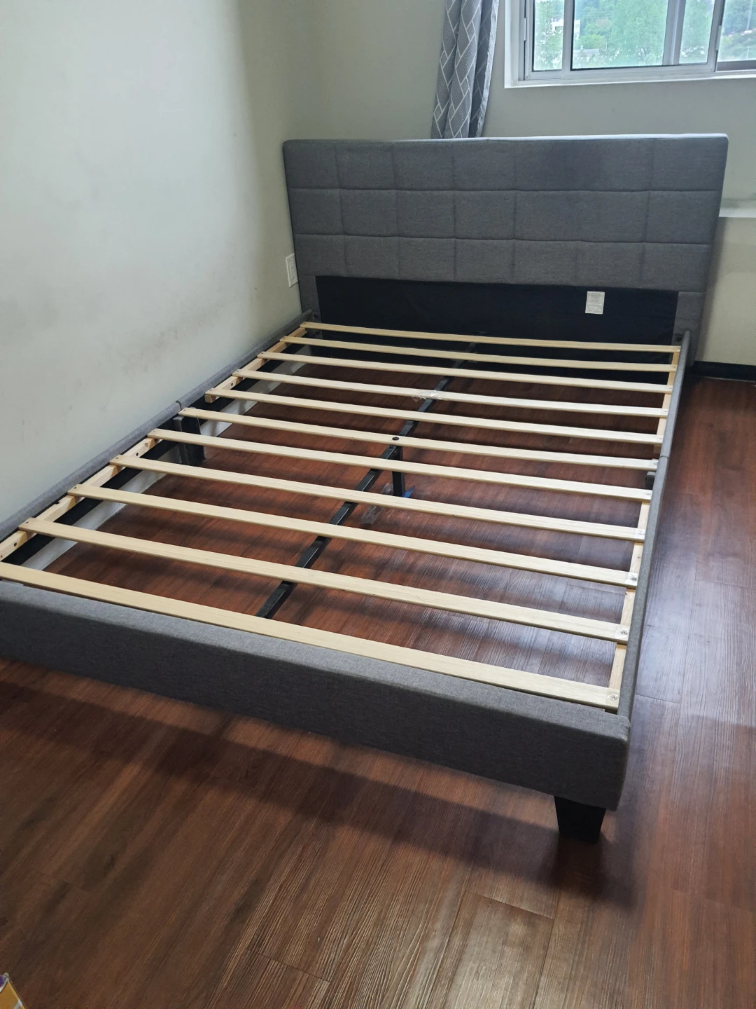Grey Upholstered Queen Bed Frame