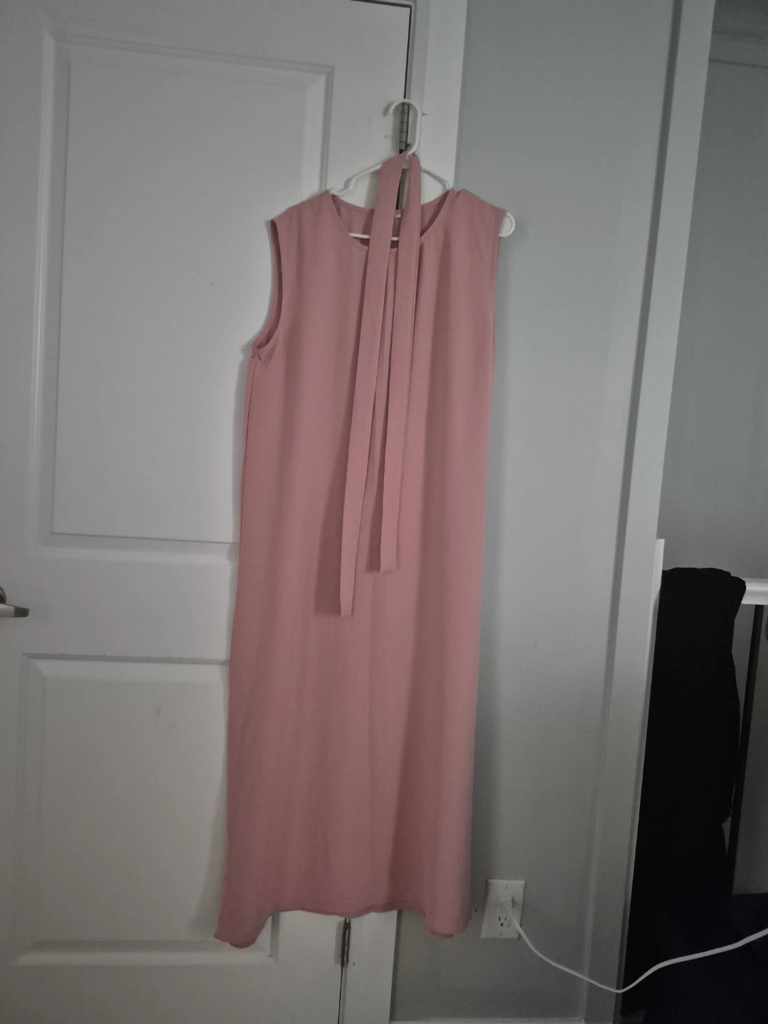 Pink Maxi Dress with Tie Neck - photo 2