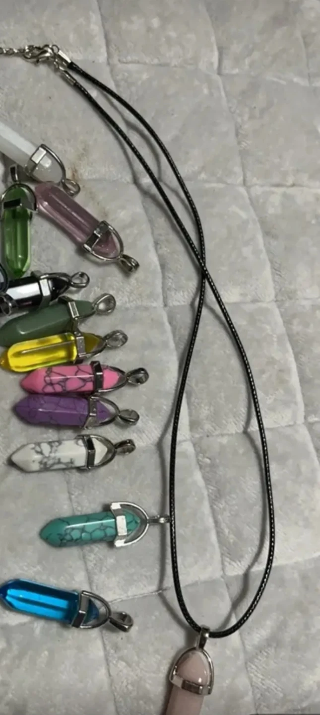 Crystal Point Pendants on Necklaces (Assorted Colours) - photo 3