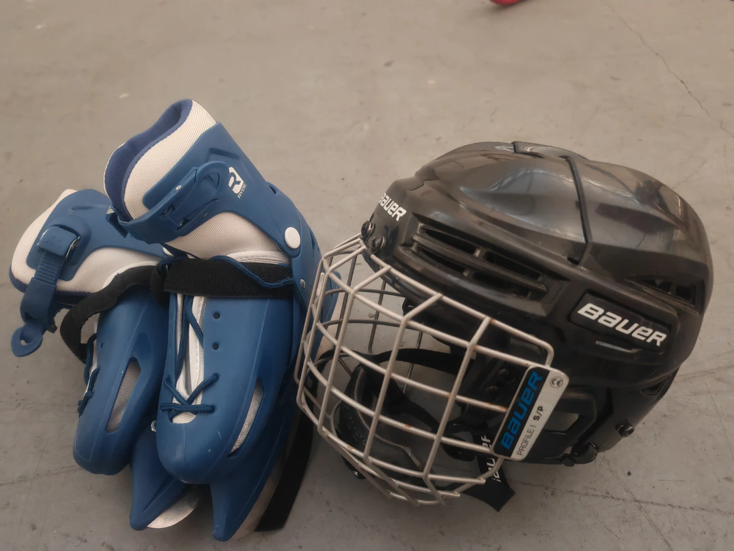 Bauer Hockey Helmet and Skates