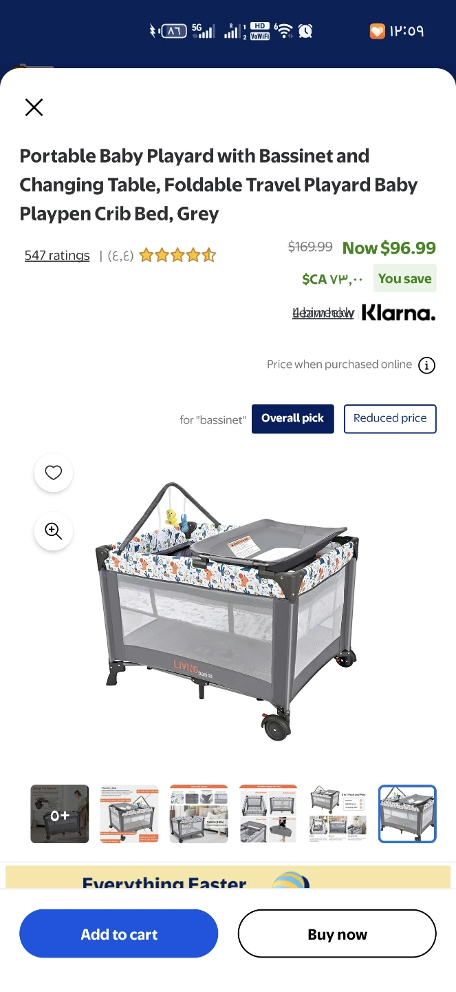 LIVING basics Portable Baby Playard Grey