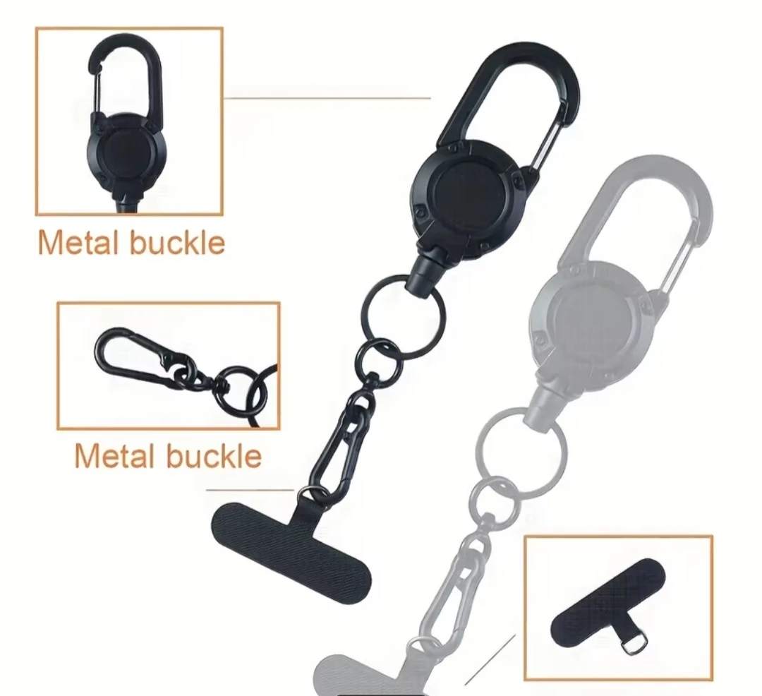 Retractable Keychain Lanyard with Carabiner Clip